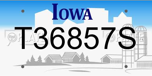 T36857S Iowa License Plate