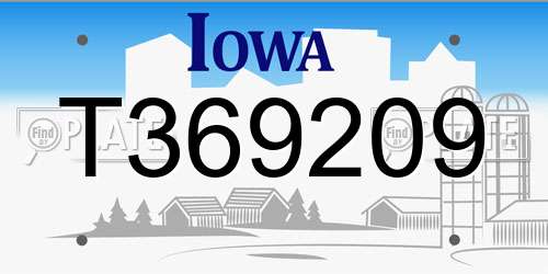 T369209 Iowa License Plate