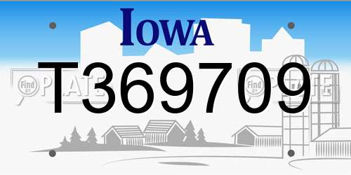 T369709 Iowa License Plate