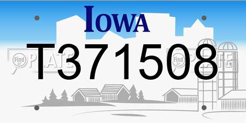 T371508 Iowa License Plate