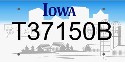 T37150B Iowa License Plate