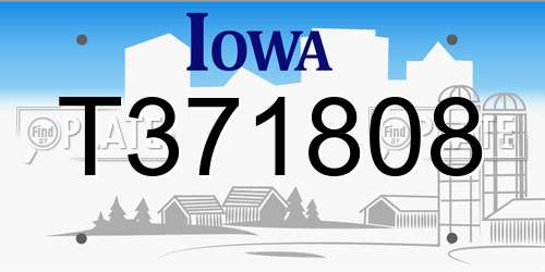 T371808 Iowa License Plate