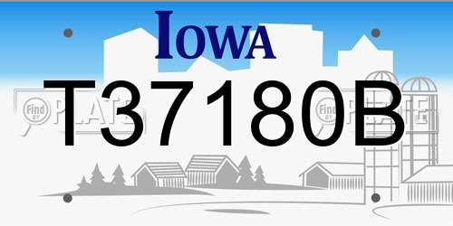 T37180B Iowa License Plate