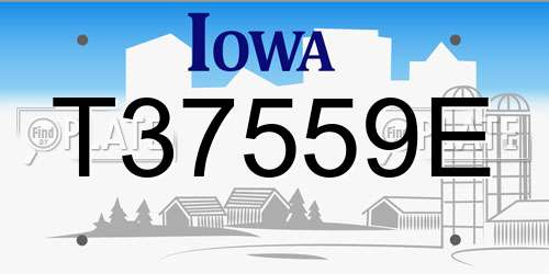 T37559E Iowa License Plate