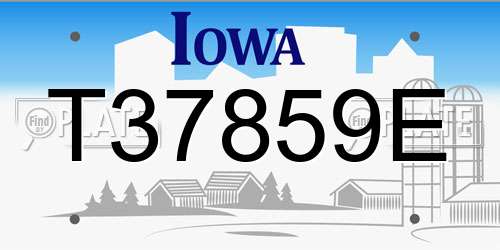 T37859E Iowa License Plate