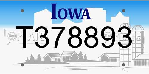 T378893 Iowa License Plate