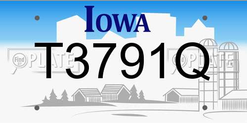 T3791Q Iowa License Plate