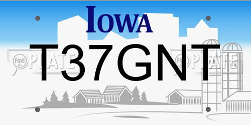 T37GNT Iowa License Plate