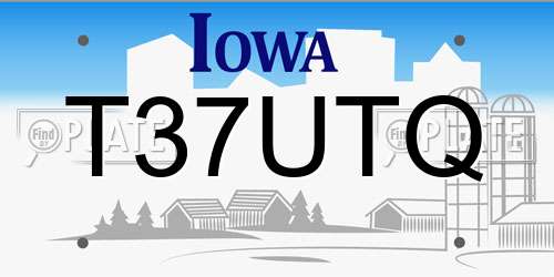 T37UTQ Iowa License Plate