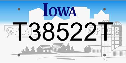 T38522T Iowa License Plate