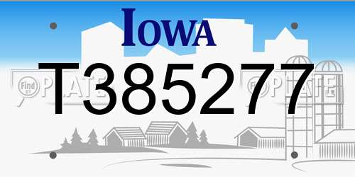 T385277 Iowa License Plate