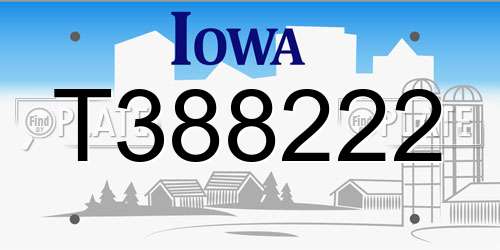 T388222 Iowa License Plate