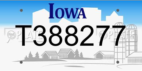 T388277 Iowa License Plate
