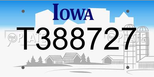 T388727 Iowa License Plate