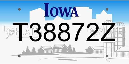 T38872Z Iowa License Plate