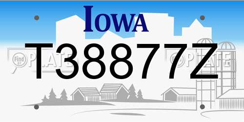 T38877Z Iowa License Plate