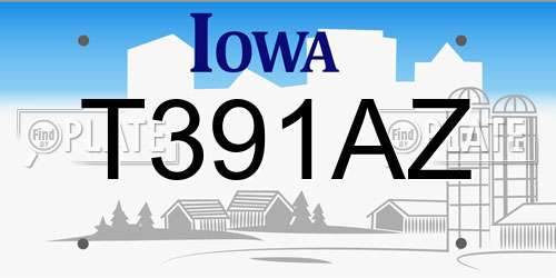 T391AZ Iowa License Plate