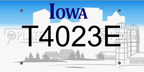 T4023E Iowa License Plate