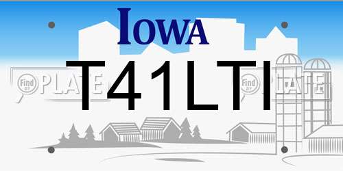 T41LTI Iowa License Plate