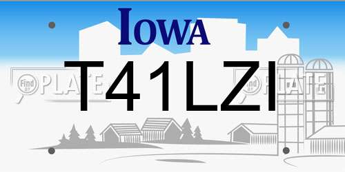 T41LZI Iowa License Plate