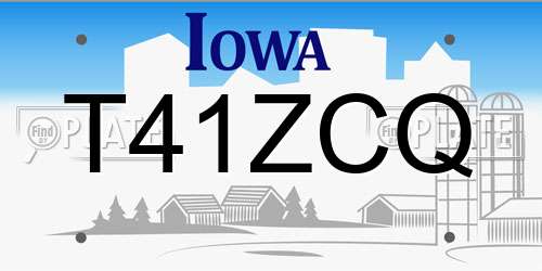 T41ZCQ Iowa License Plate