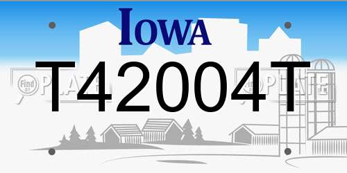 T42004T Iowa License Plate