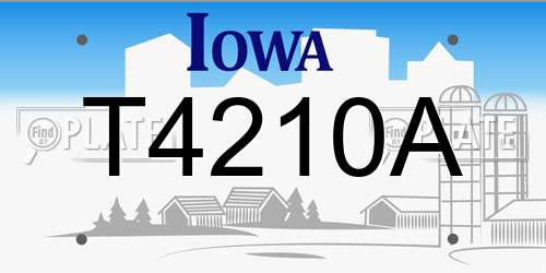 T4210A Iowa License Plate