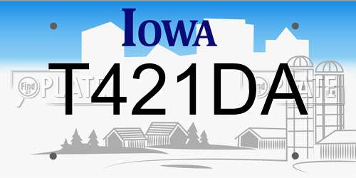T421DA Iowa License Plate