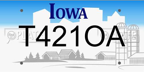 T421OA Iowa License Plate