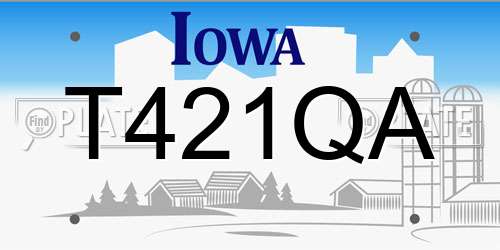 T421QA Iowa License Plate