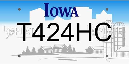 T424HC Iowa License Plate