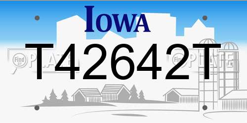 T42642T Iowa License Plate