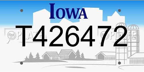 T426472 Iowa License Plate