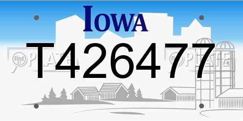 T426477 Iowa License Plate