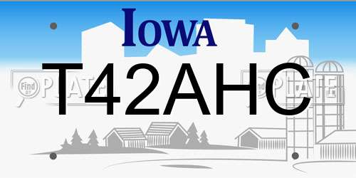 T42AHC Iowa License Plate