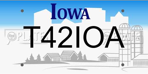 T42IOA Iowa License Plate