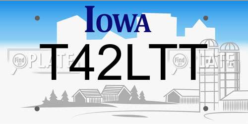 T42LTT Iowa License Plate