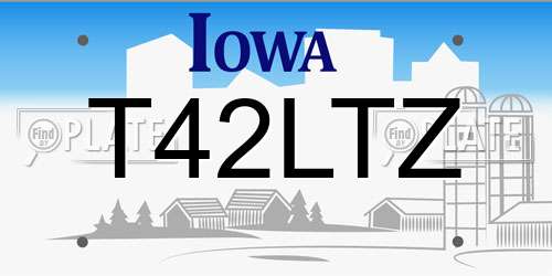 T42LTZ Iowa License Plate