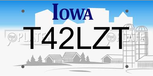 T42LZT Iowa License Plate