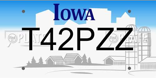 T42PZZ Iowa License Plate
