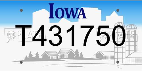 T431750 Iowa License Plate