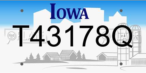 T43178Q Iowa License Plate