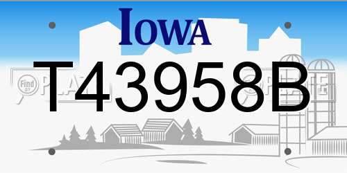 T43958B Iowa License Plate