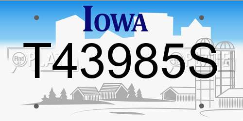 T43985S Iowa License Plate