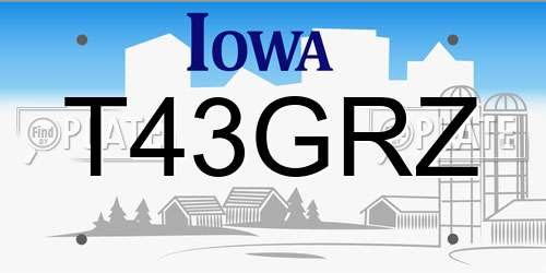 T43GRZ Iowa License Plate