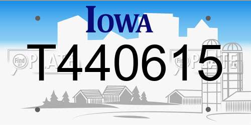 T440615 Iowa License Plate