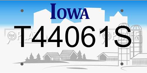 T44061S Iowa License Plate