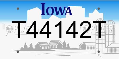T44142T Iowa License Plate