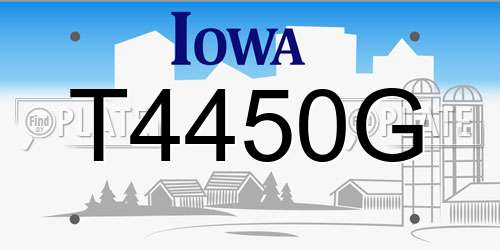 T4450G Iowa License Plate