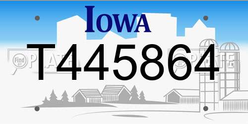 T445864 Iowa License Plate